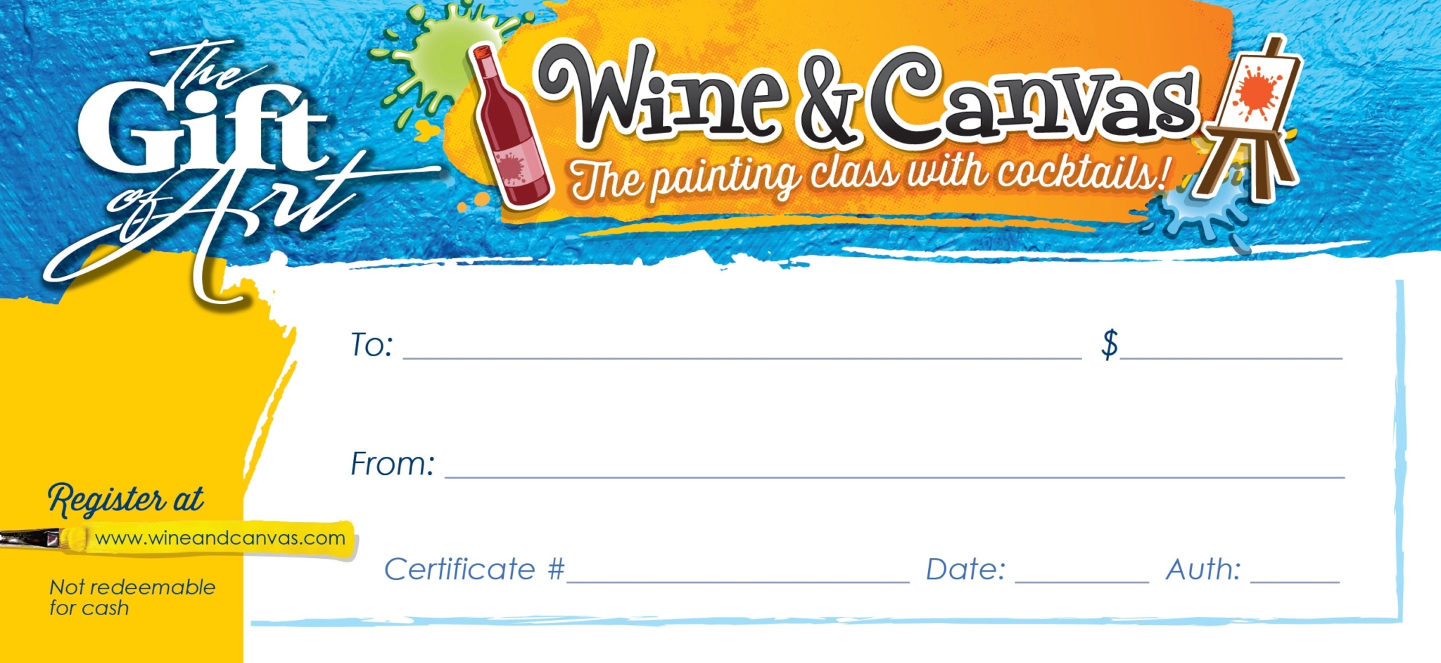 Wine and Canvas gift certificate